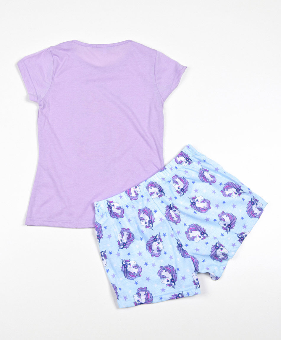 Pijama ni&ntilde;a unicornio short