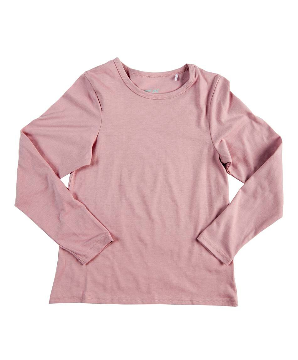 Remera ni&ntilde;a b&aacute;sica manga larga