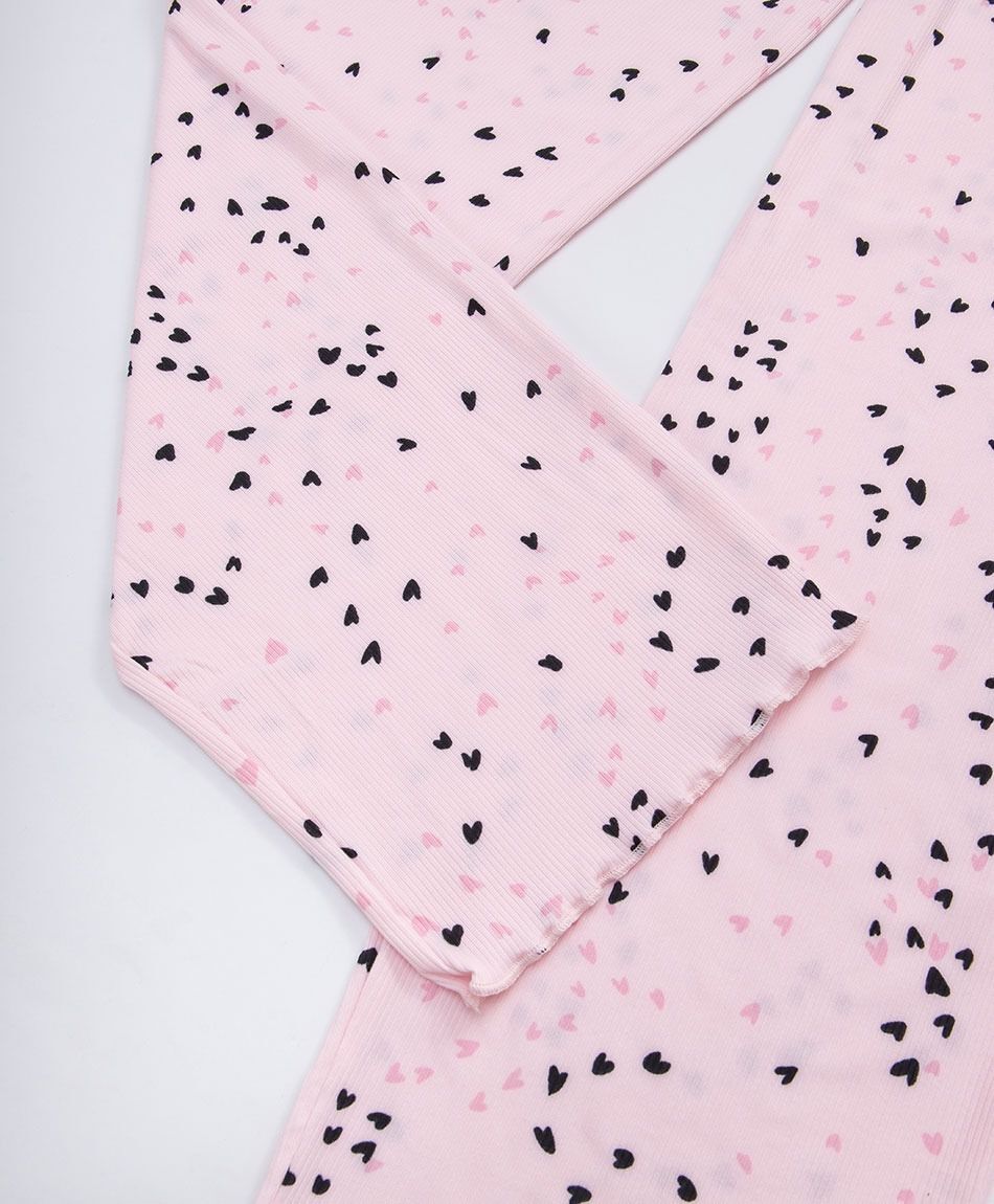 Pijama mujer corazones acanalado