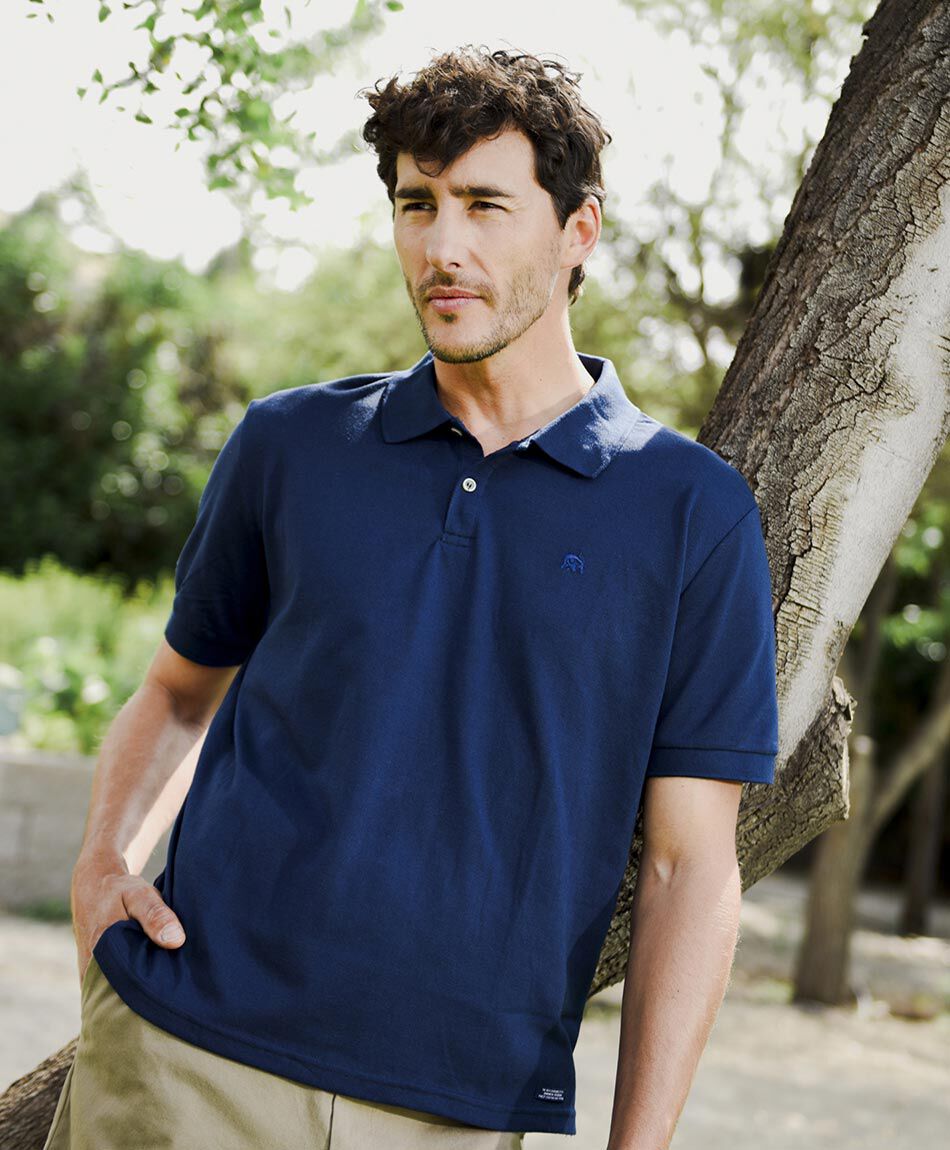 Remera hombre lisa cuello piqu&eacute;