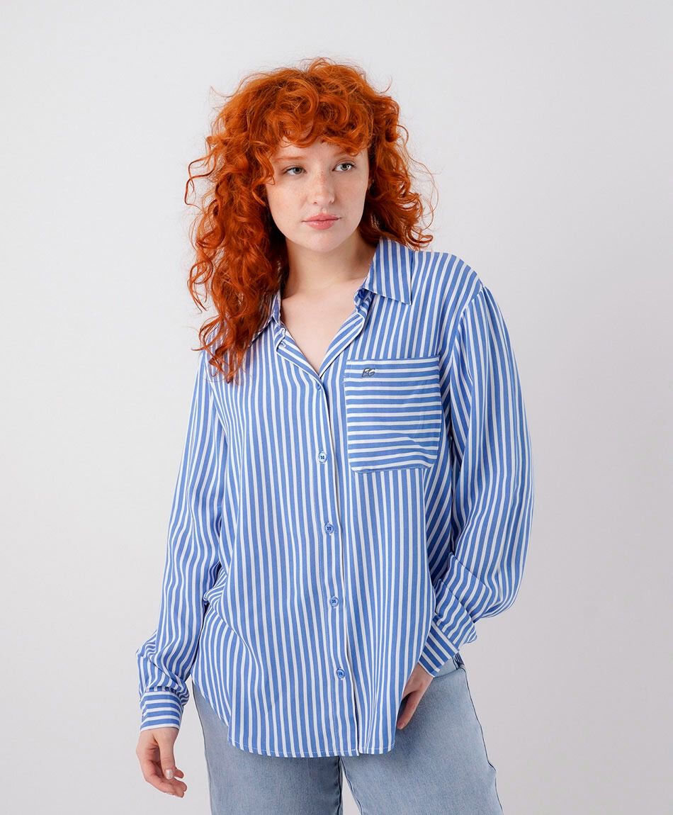 Camisa mujer lineas bolsillo