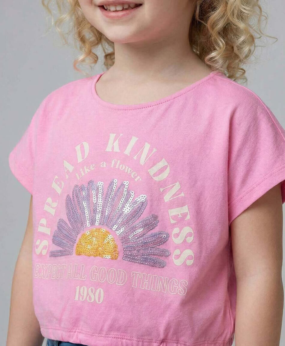 Remera ni&ntilde;a crop lazo