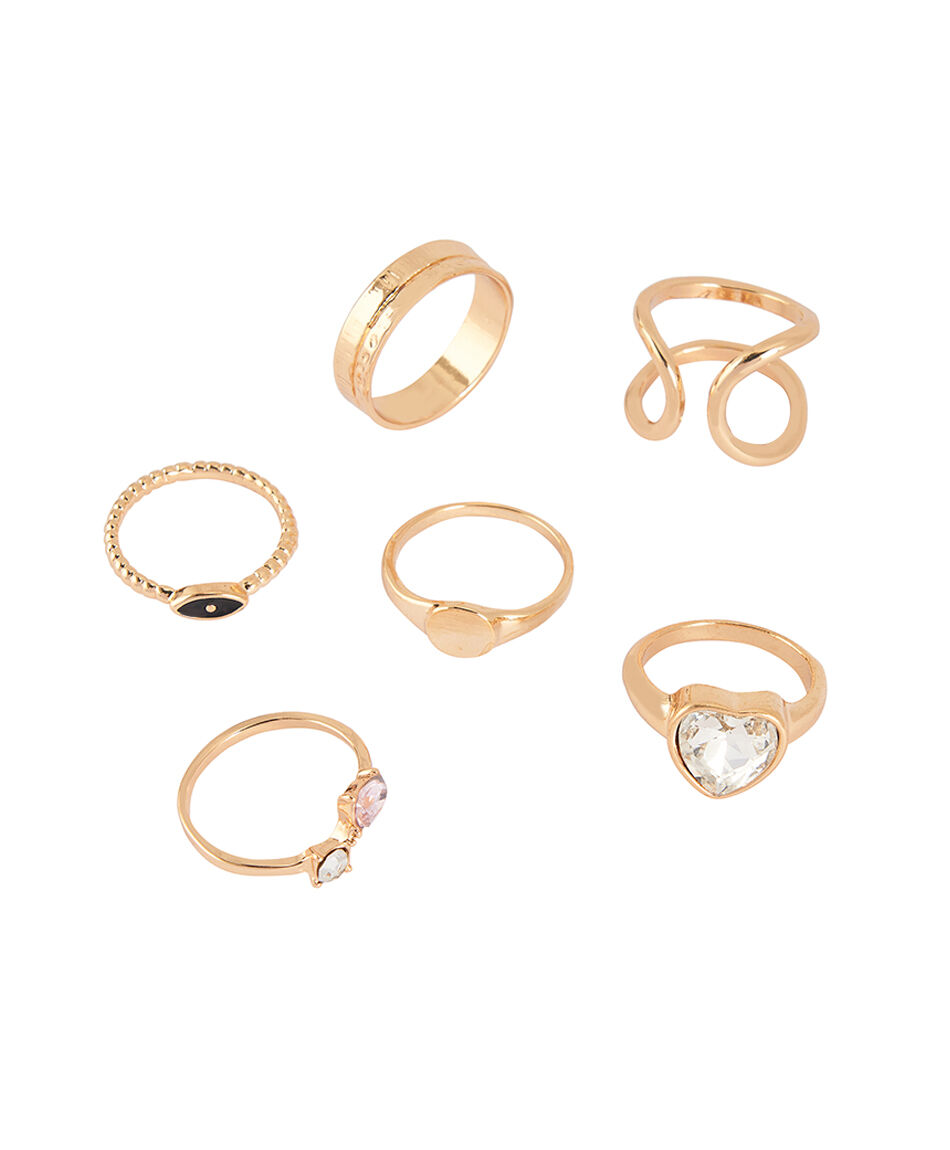 Set 6 anillos dorados