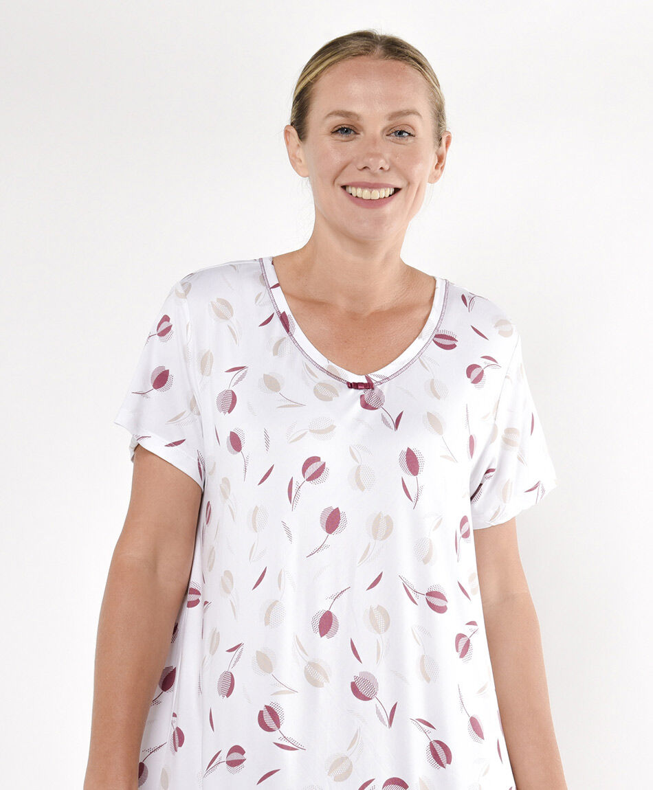 Camison de dormir mujer hojas pink