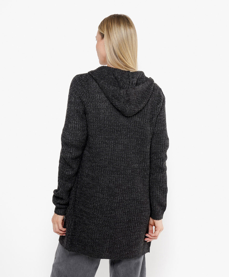 Cardigan mujer largo con gorro