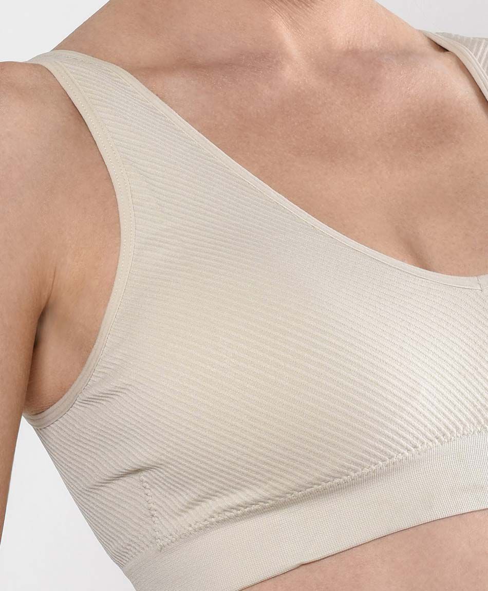 Top mujer texturas escote redondo
