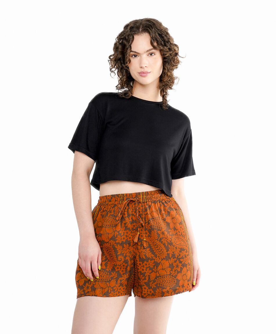 Short mujer orange time