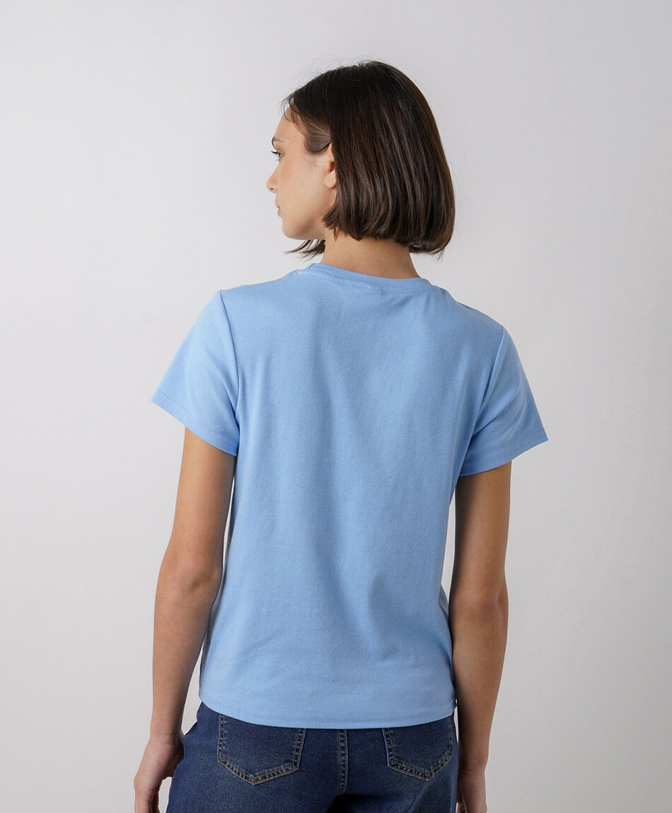 Remera mujer lisa cl&aacute;sica azul