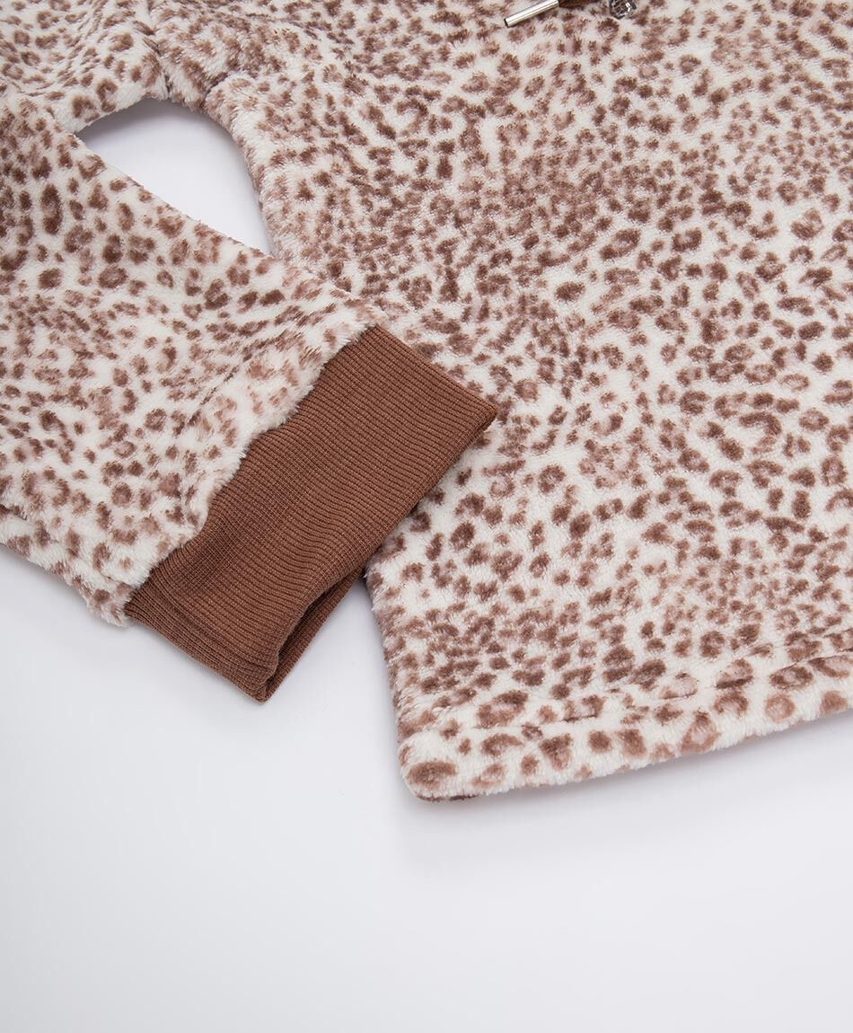 Pijama mujer coral animal print gorro