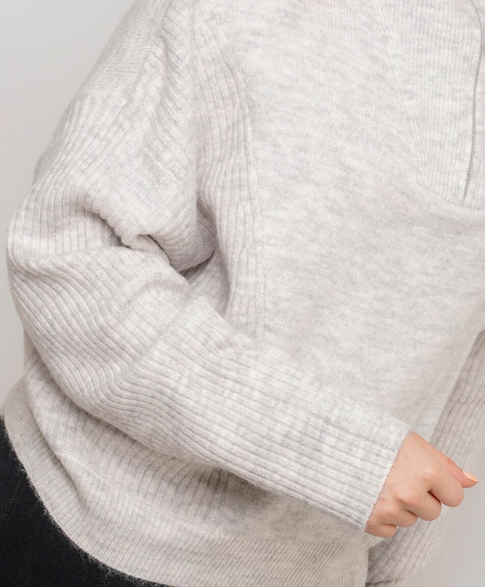 Sweater mujer tejido gris melange