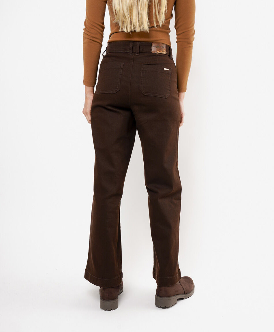 Jeans mujer straight estrellas costuras