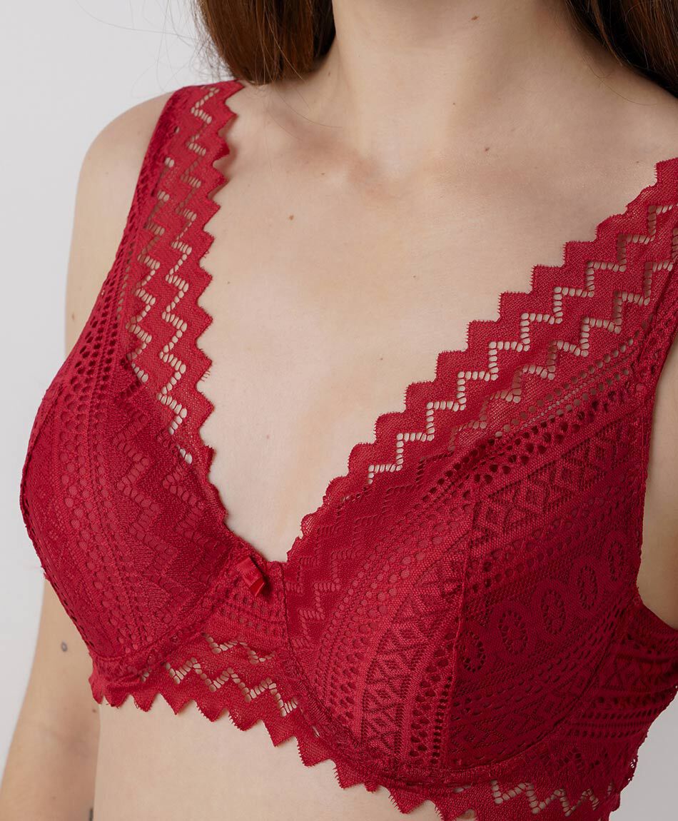 Corpi&ntilde;o mujer rojo zig zag