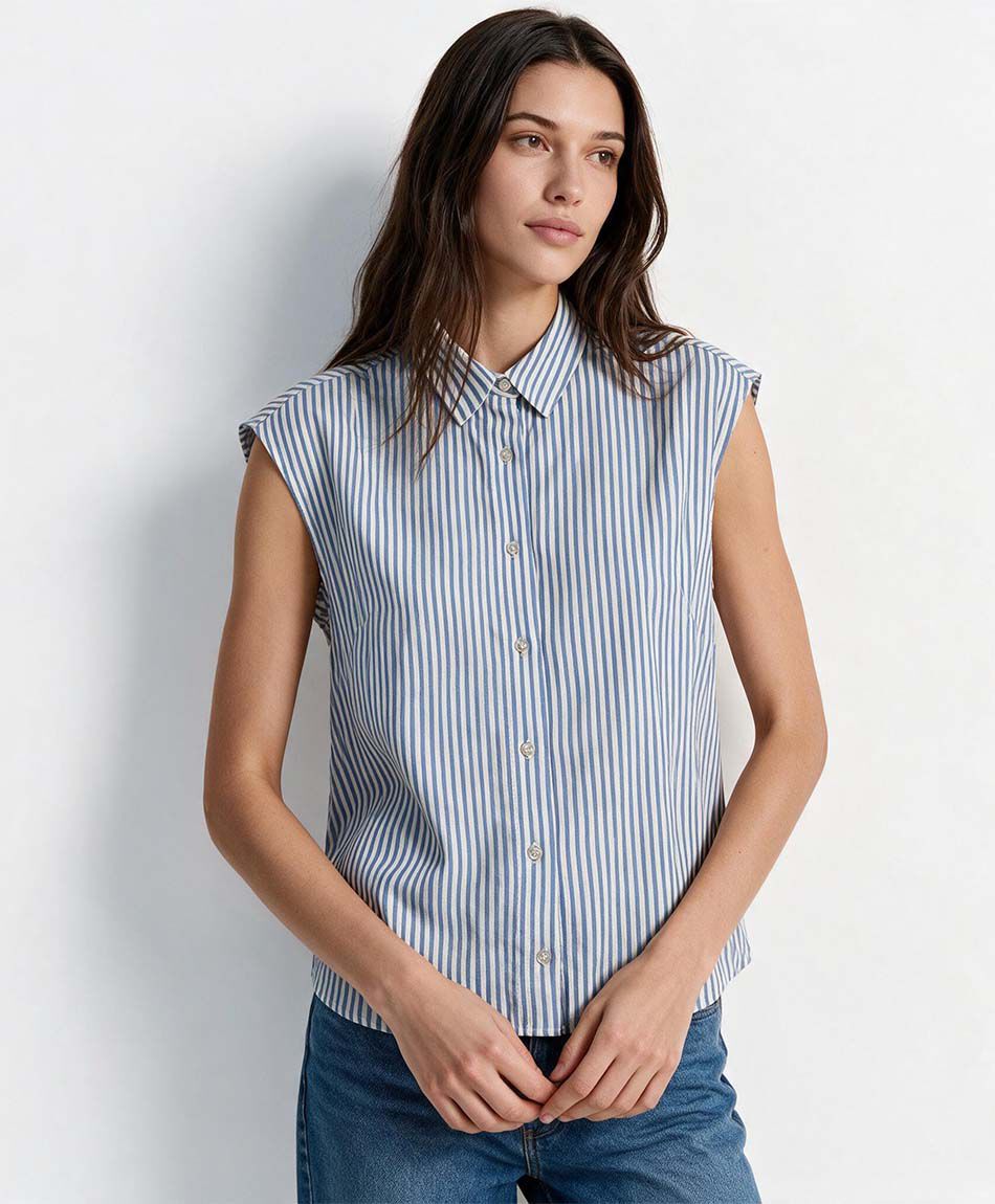 Camisa mujer rayas sin mangas