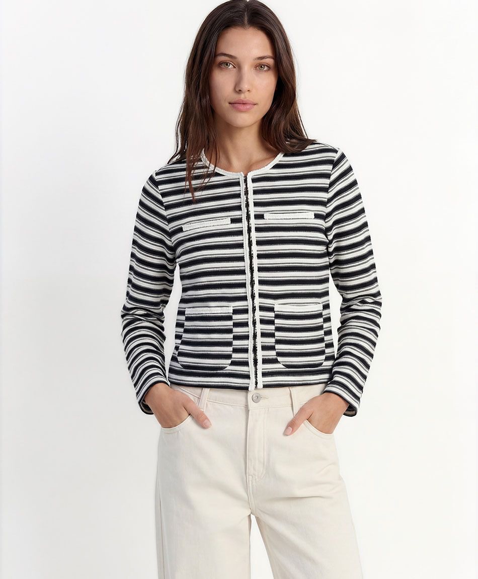 Campera mujer lineas crop