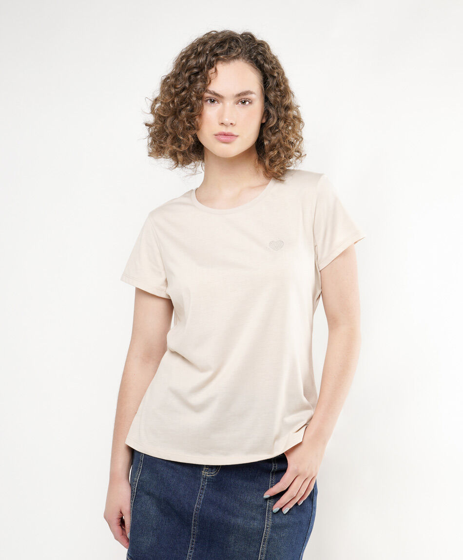 Remera mujer doble estampado