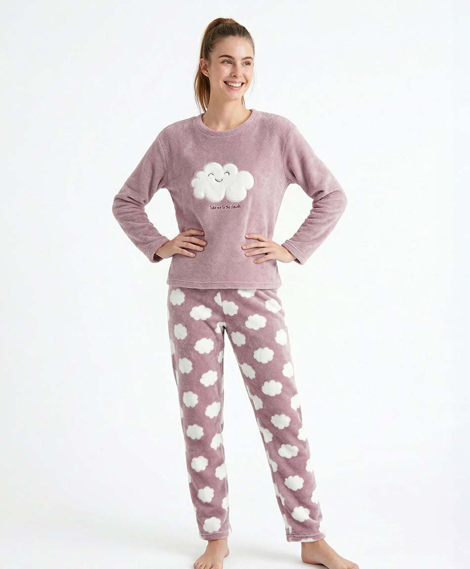 Pijama mujer coral nube