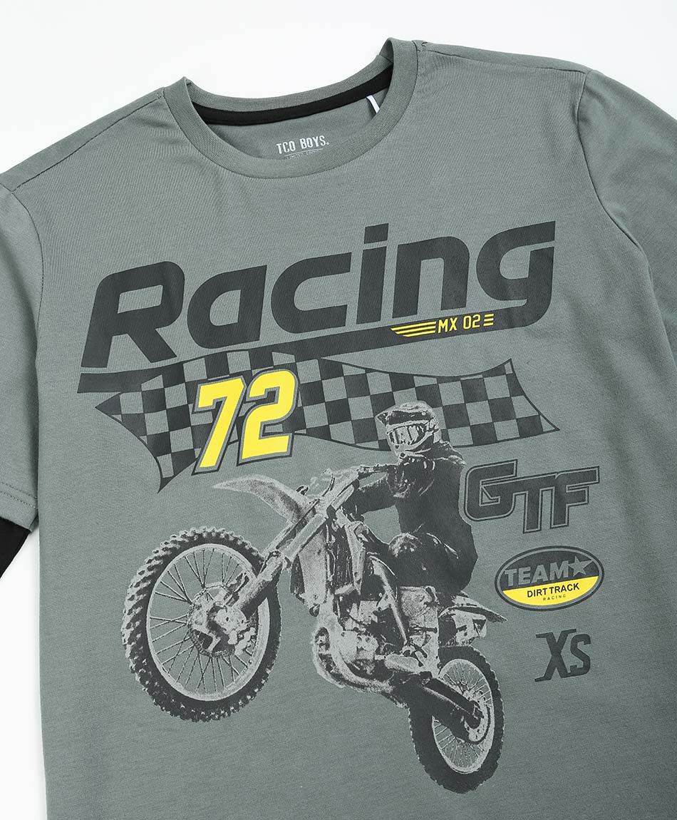 Polera ni&ntilde;o estampado racing