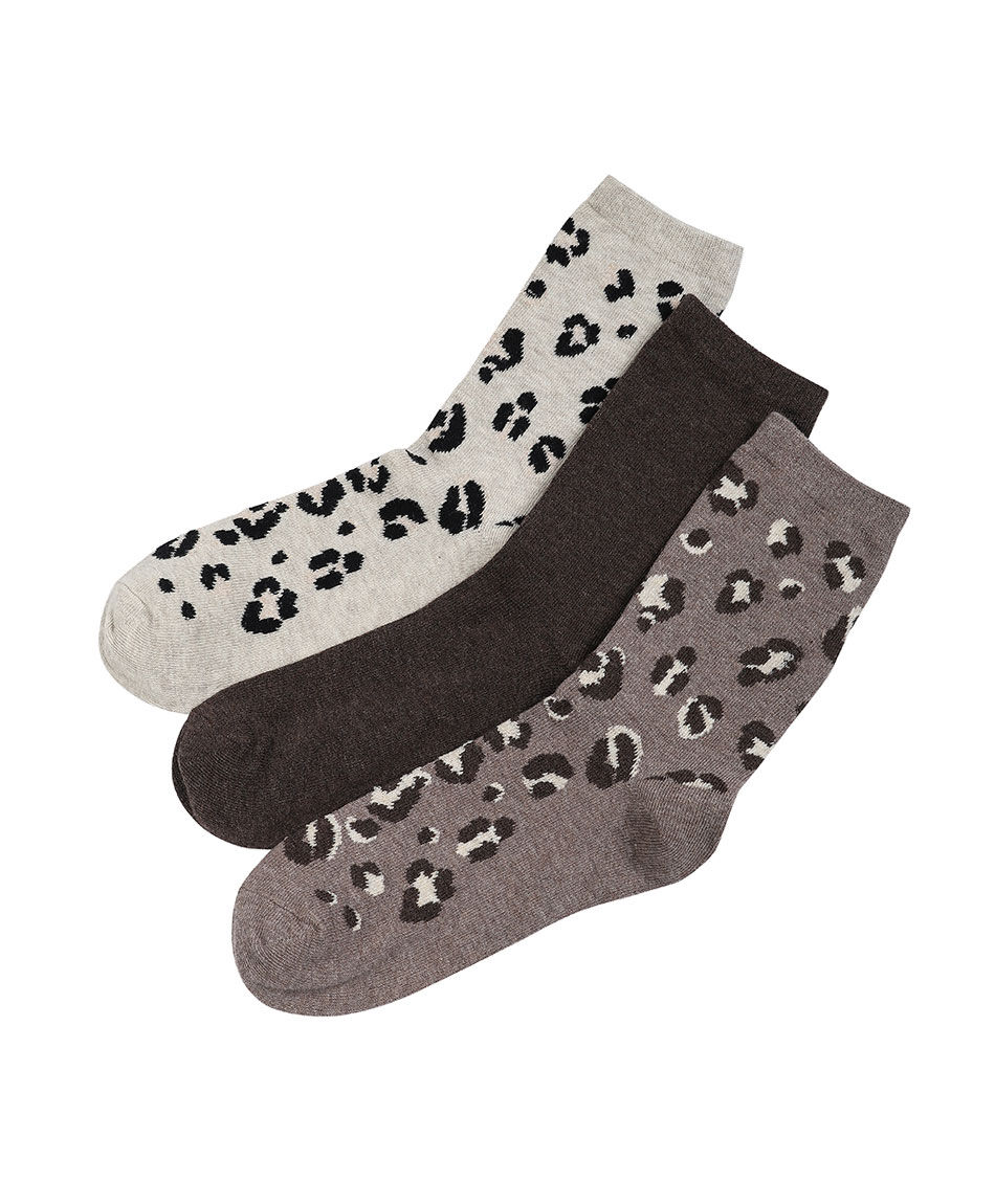 Pack 3 medias mujer animal print medium