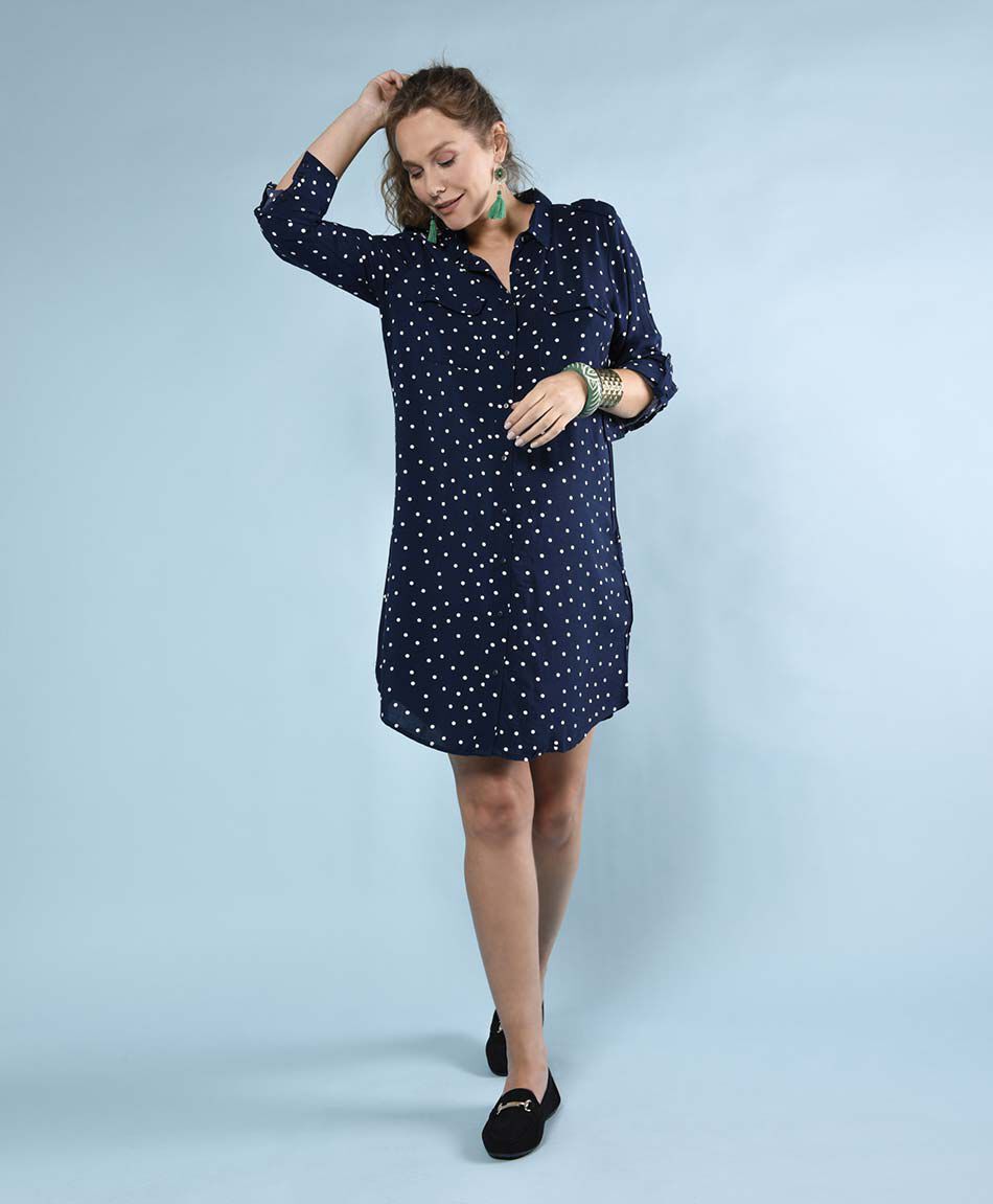 Vestido camisero lunares