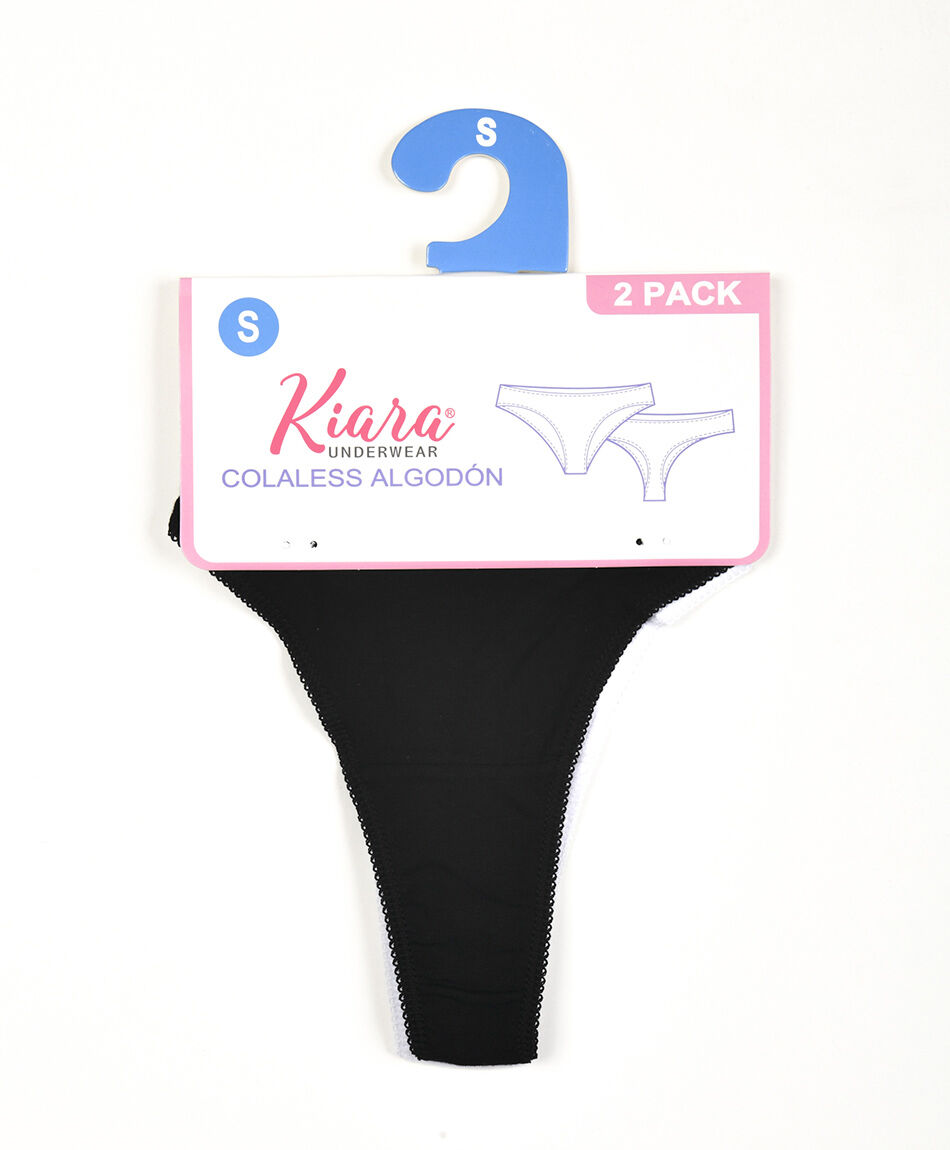 Pack 2 bombacha mujer colaless cinta algod&oacute;n