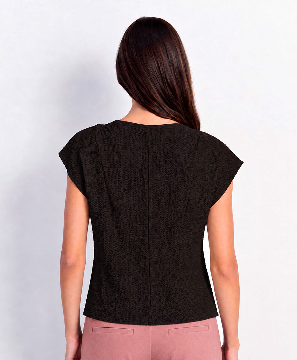 Remera mujer mini cuello textura