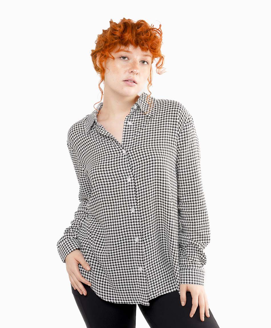 Camisa mujer pied de poule