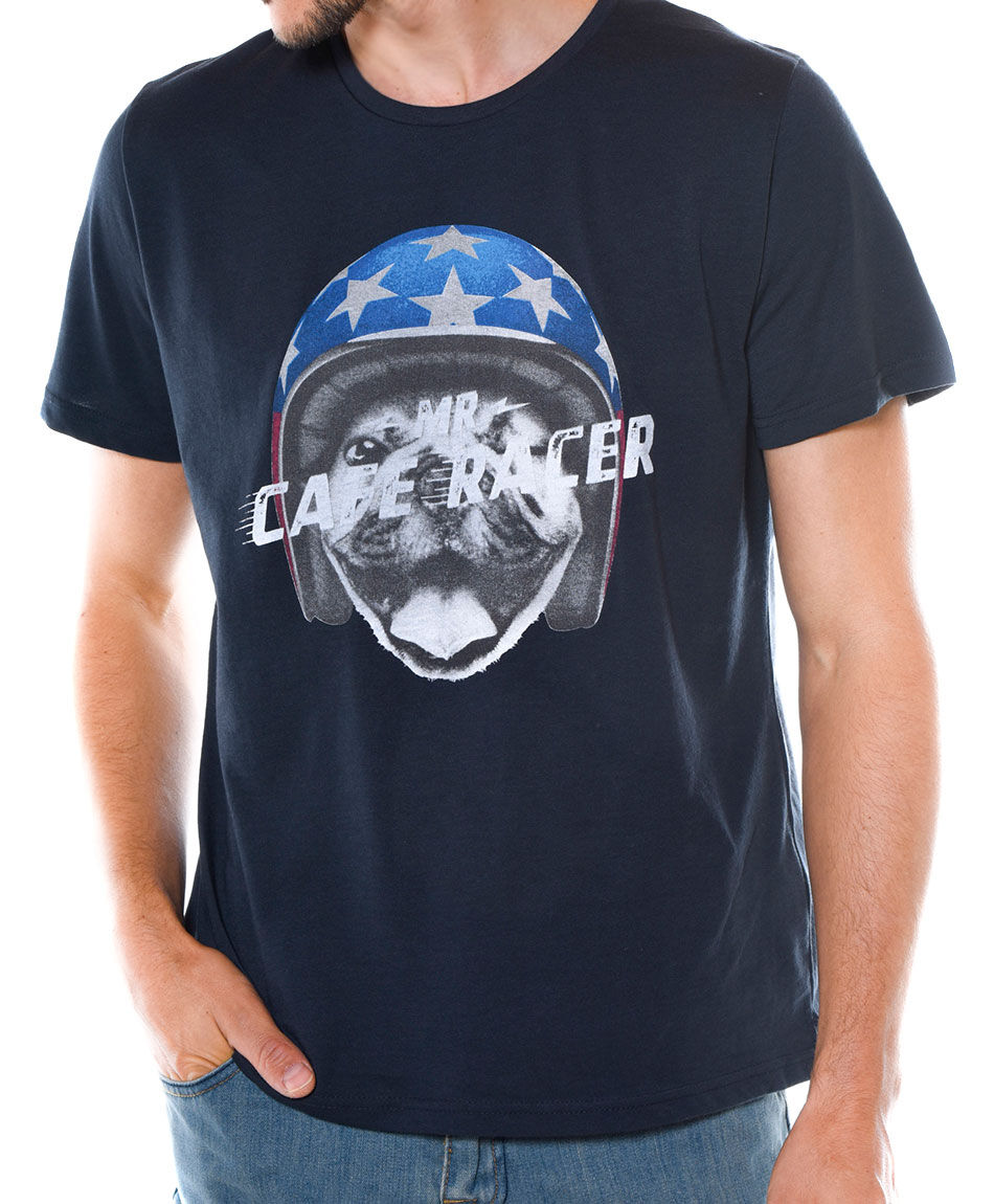Polera estampada cuello redondo