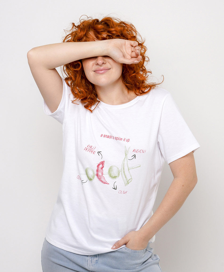 Remera mujer estampado oliva