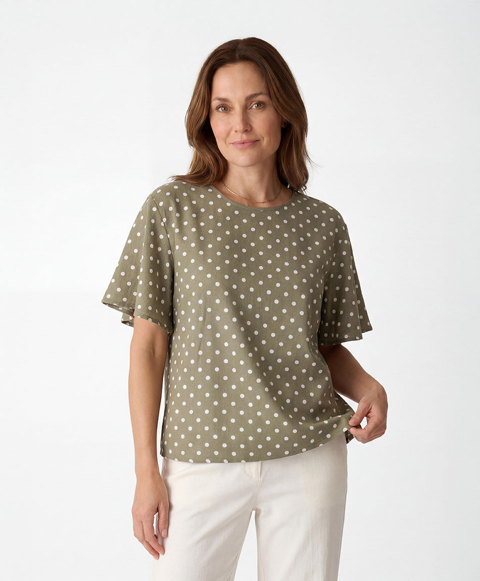Camisa mujer lunares mangas vuelos