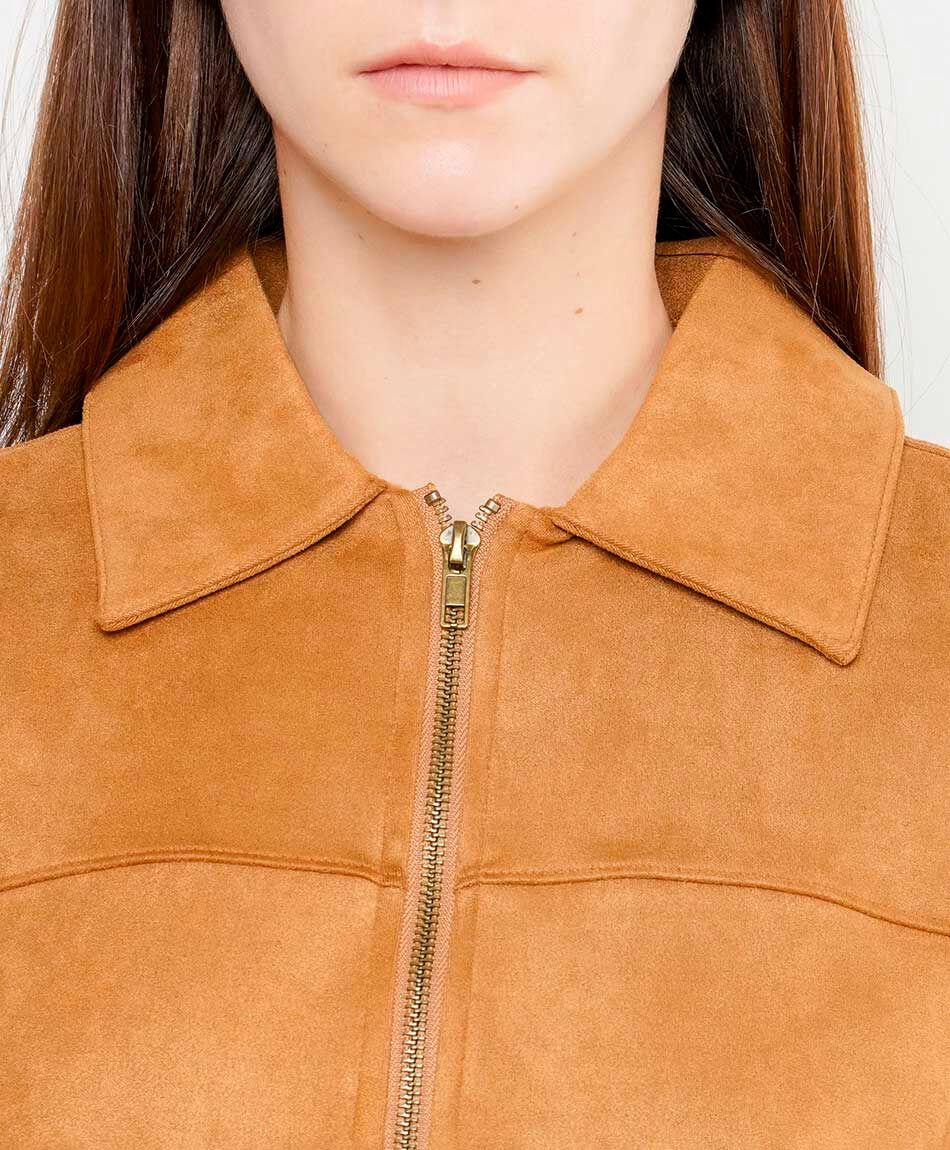 Chaqueta mujer suede cierre