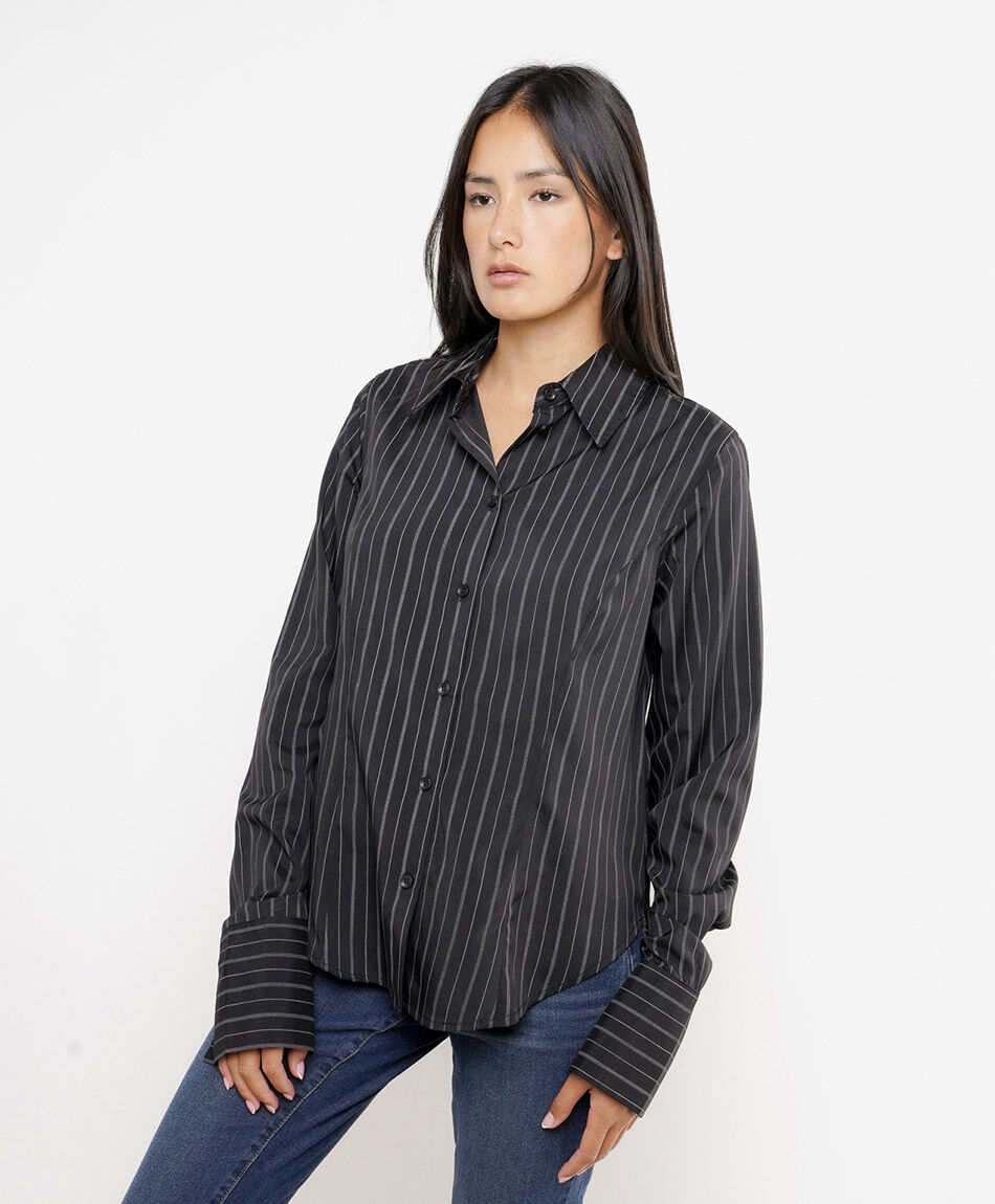 Camisa mujer l&iacute;neas black