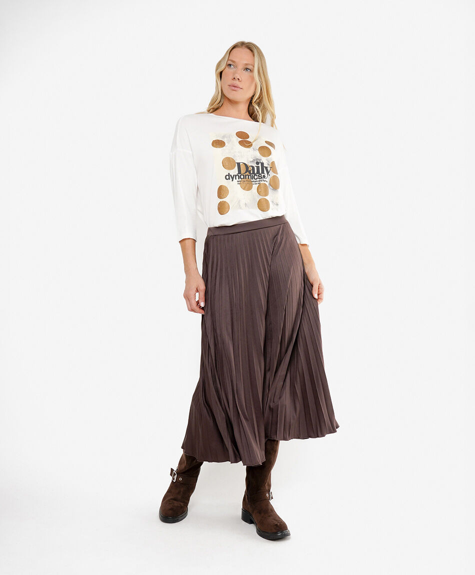 Pollera mujer larga plisada