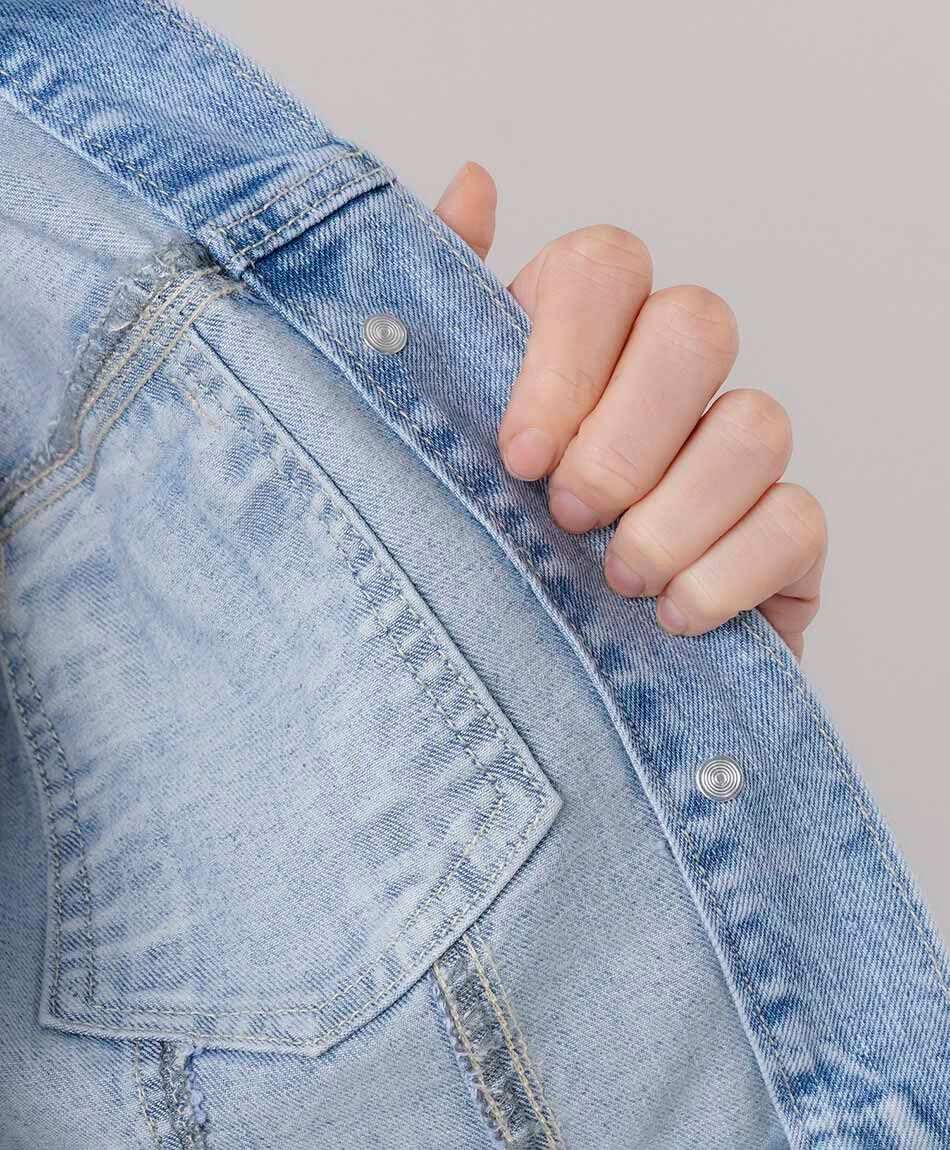 Campera mujer denim entallada