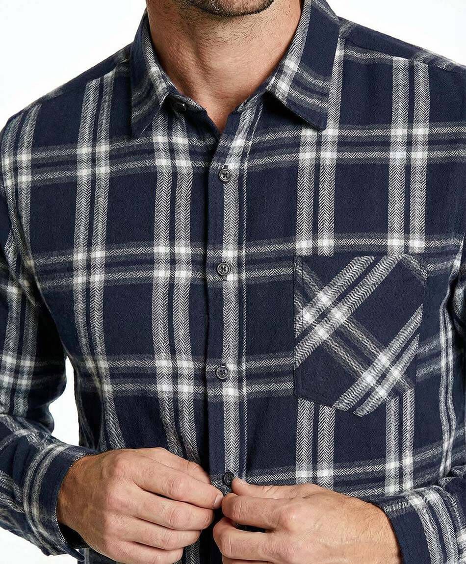 Camisa hombre franela navy