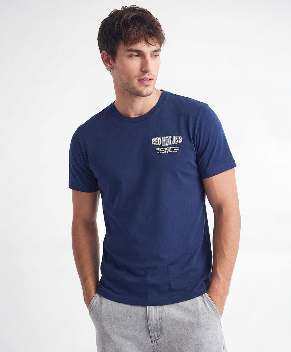 Remera hombre red hot doble estampado