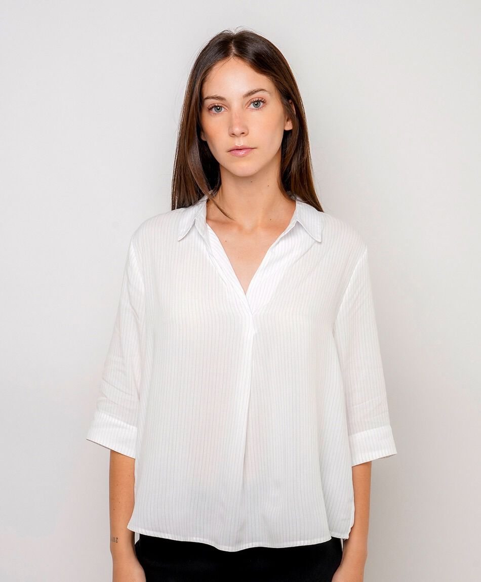Camisa mujer manga 3/4 rayas