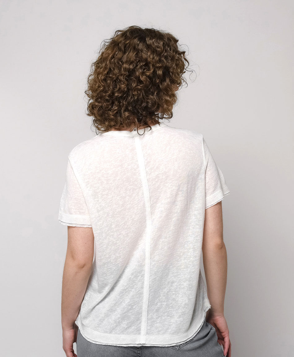 Remera mujer transl&uacute;cida encaje