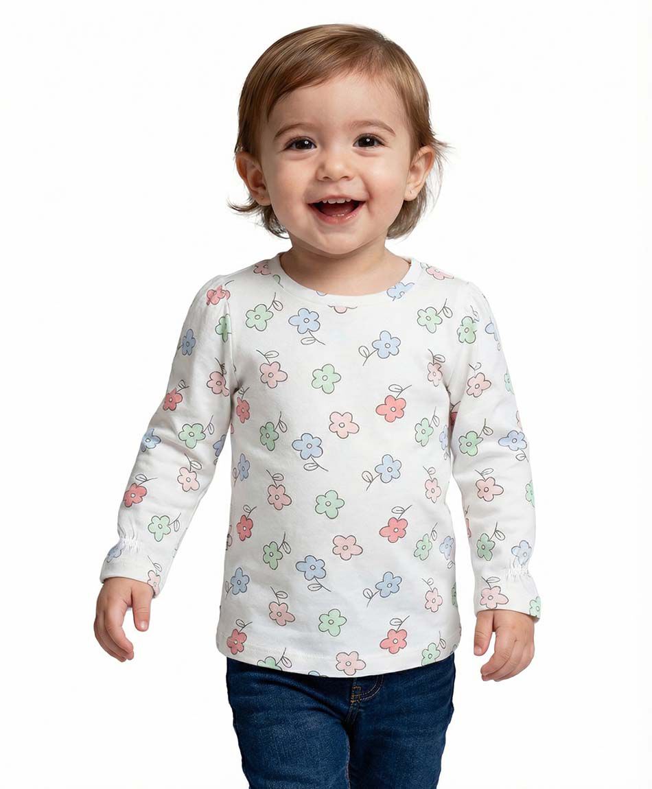 Remera beb&eacute; floreada