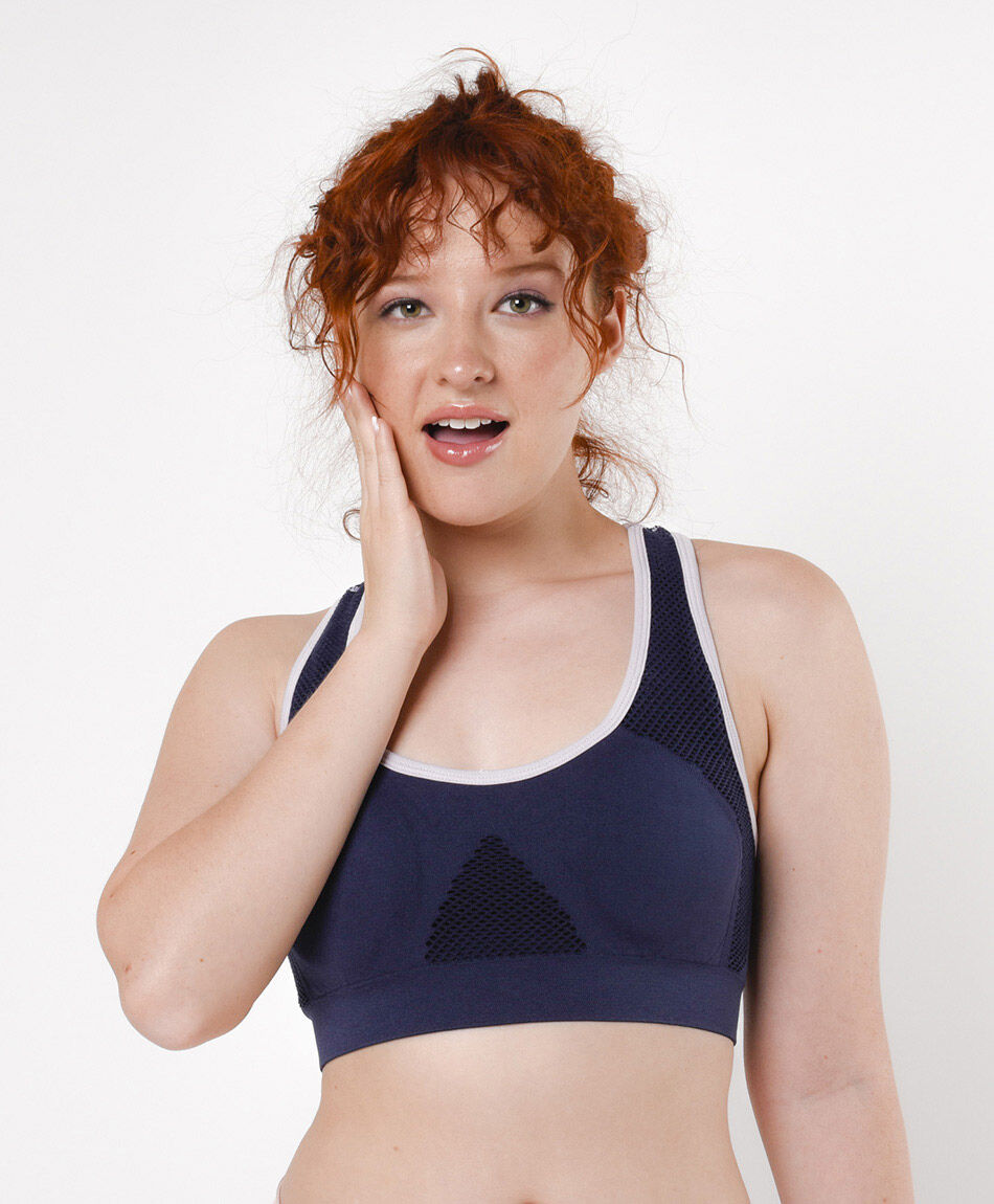 Top deportivo mujer escote redondo con relleno