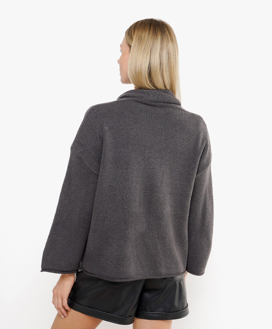 Cardigan mujer estilo capa broche