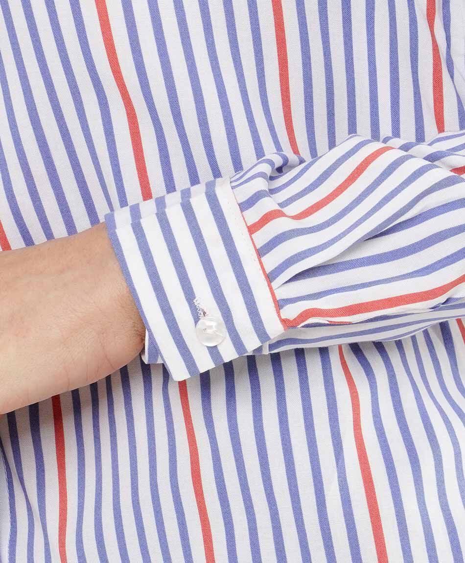 Camisa mujer l&iacute;neas bicolor