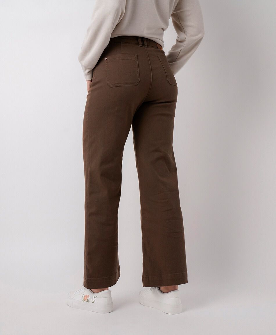 Jeans mujer wide leg chocolate