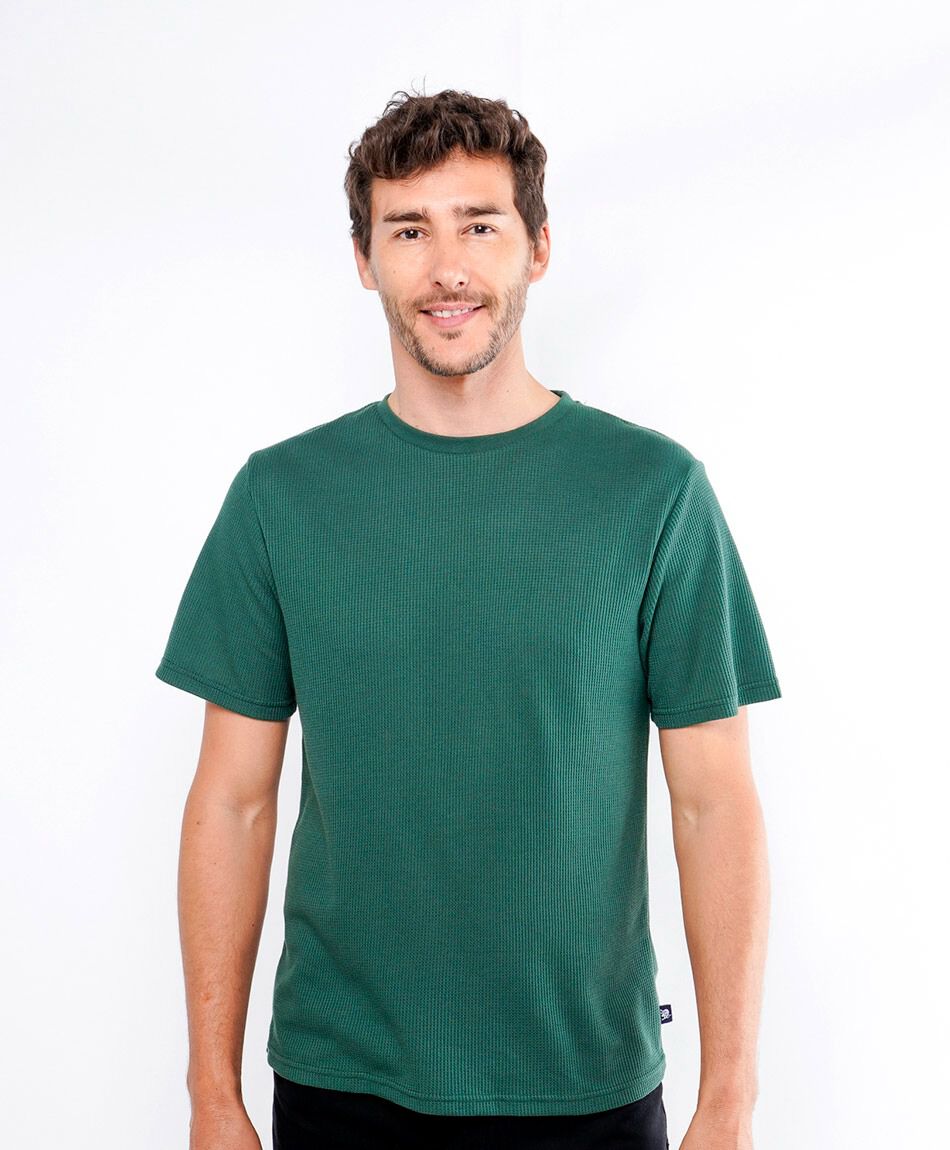Remera hombre waffle verde