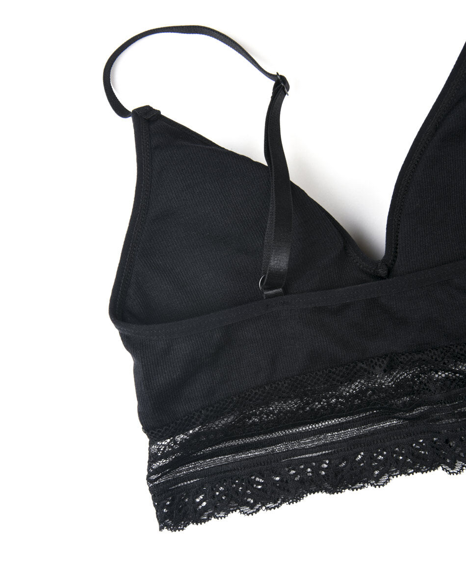 Bralette mujer seamless encaje
