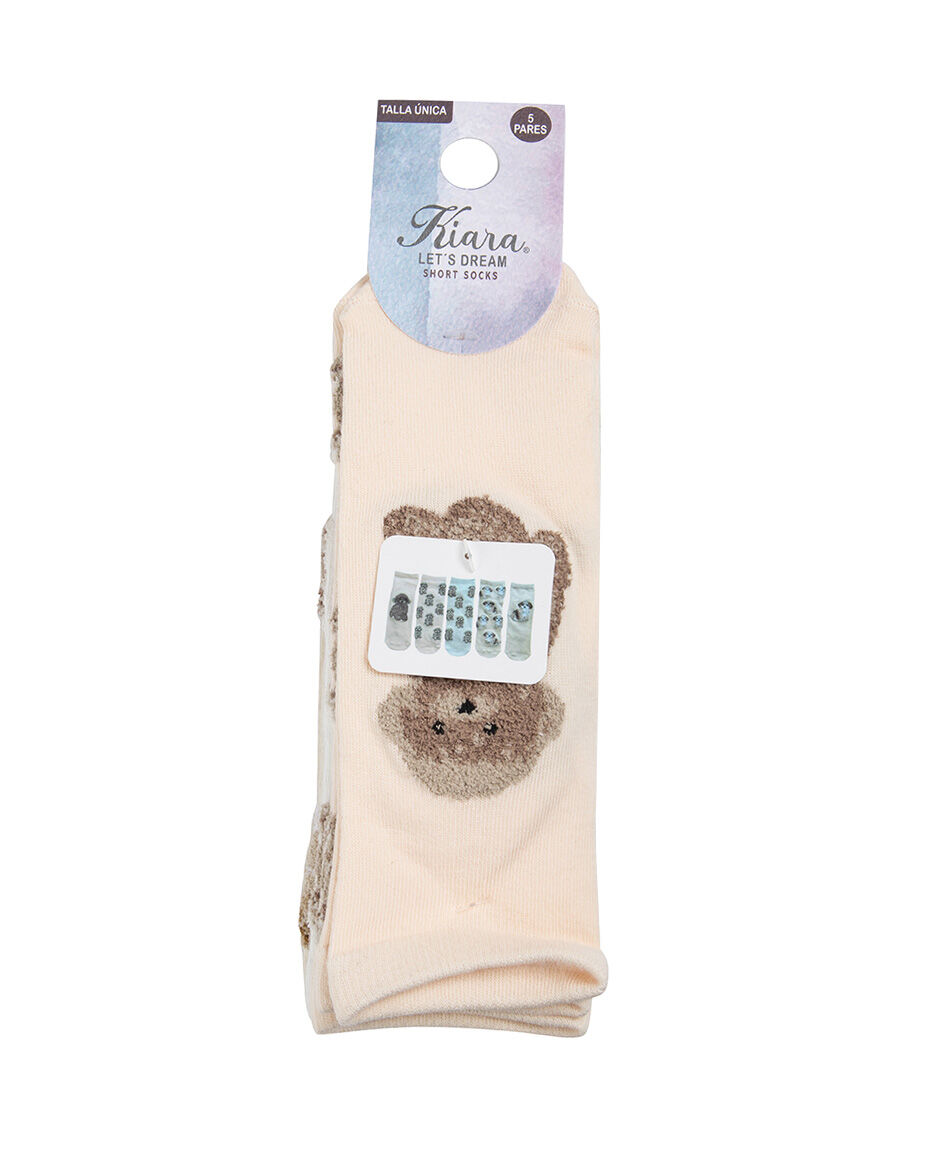 Pack 5 medias mujer cortos perritos