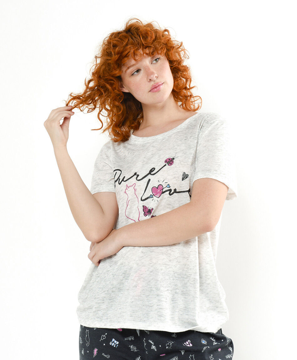 Pijama mujer gatito capri