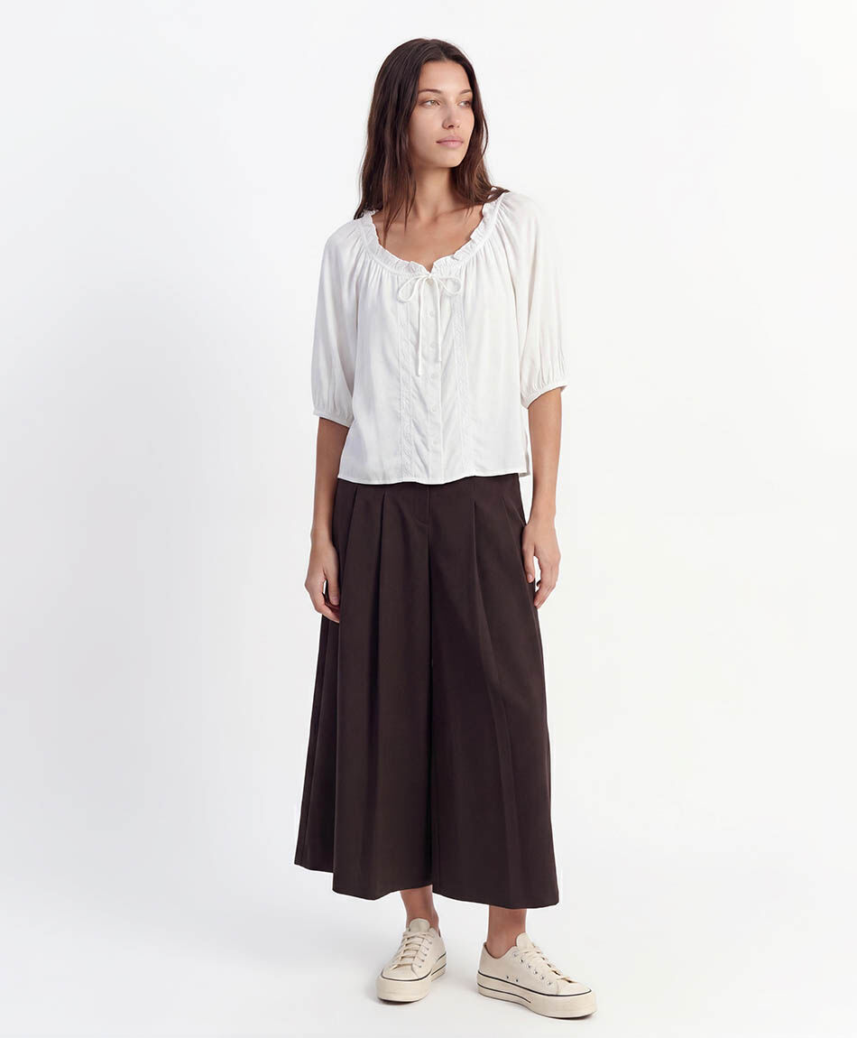 Pantal&oacute;n mujer super wide pliegues