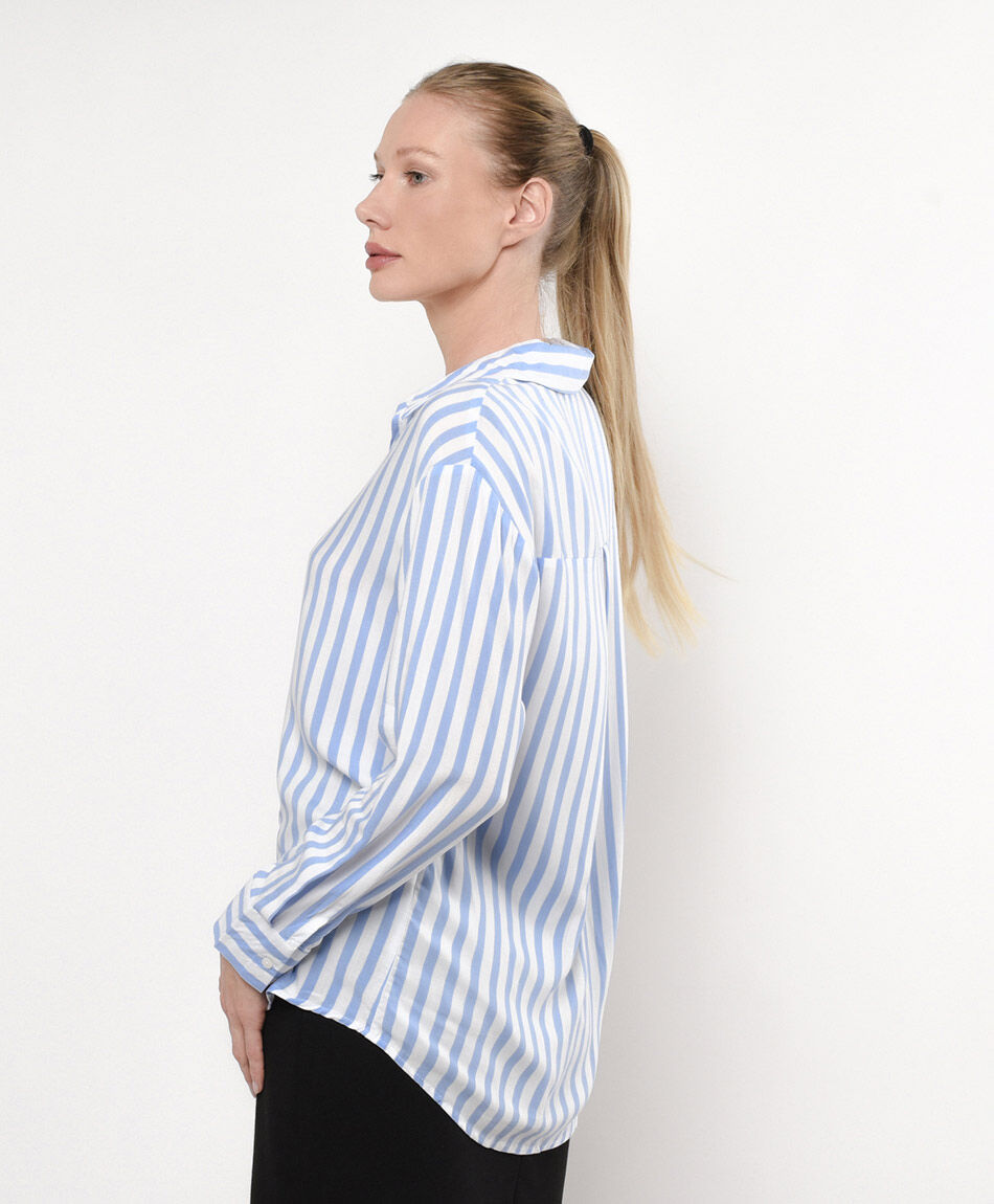 Blusa mujer rayas azul