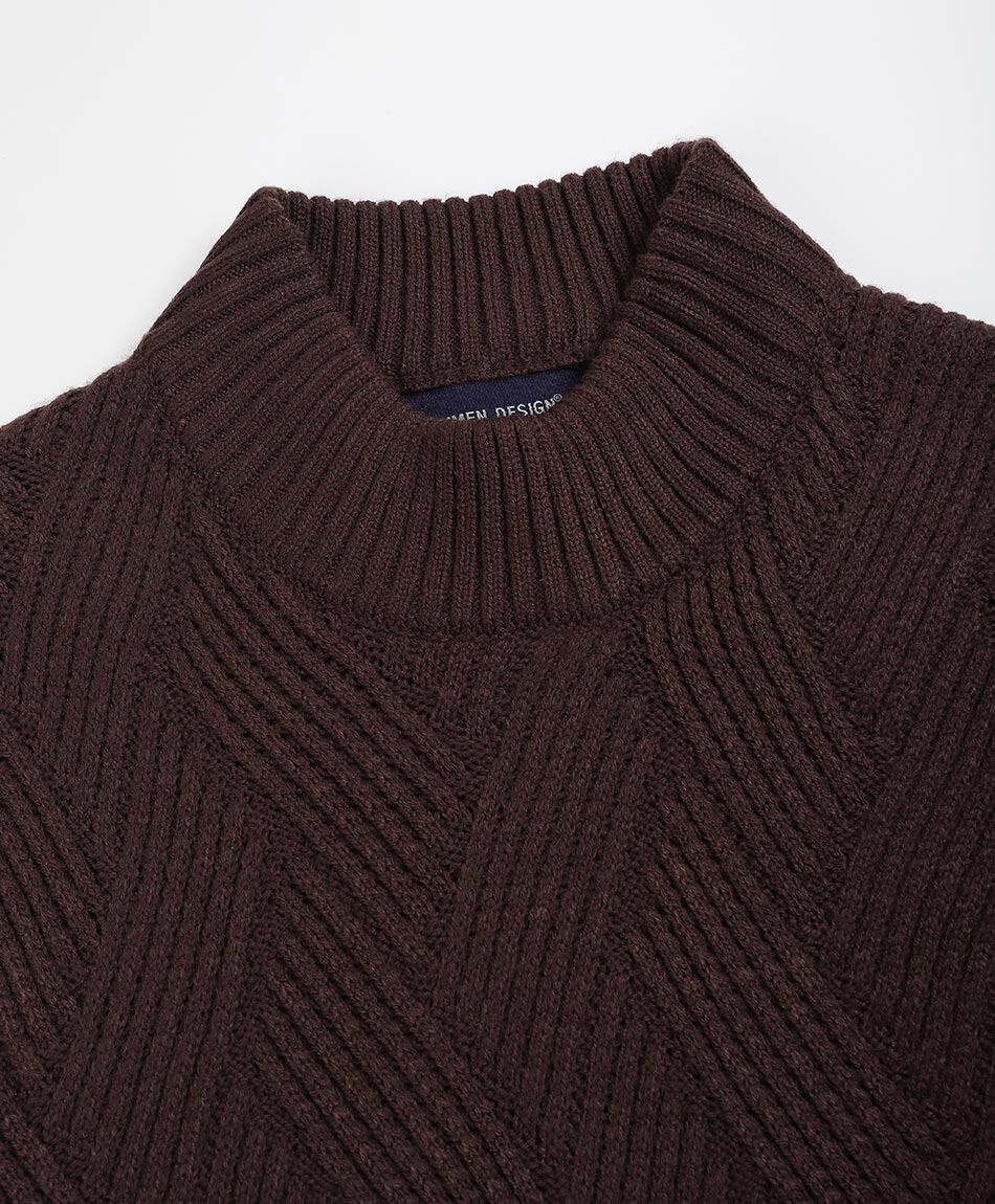 Sweater hombre lineas trenzadas burdeo