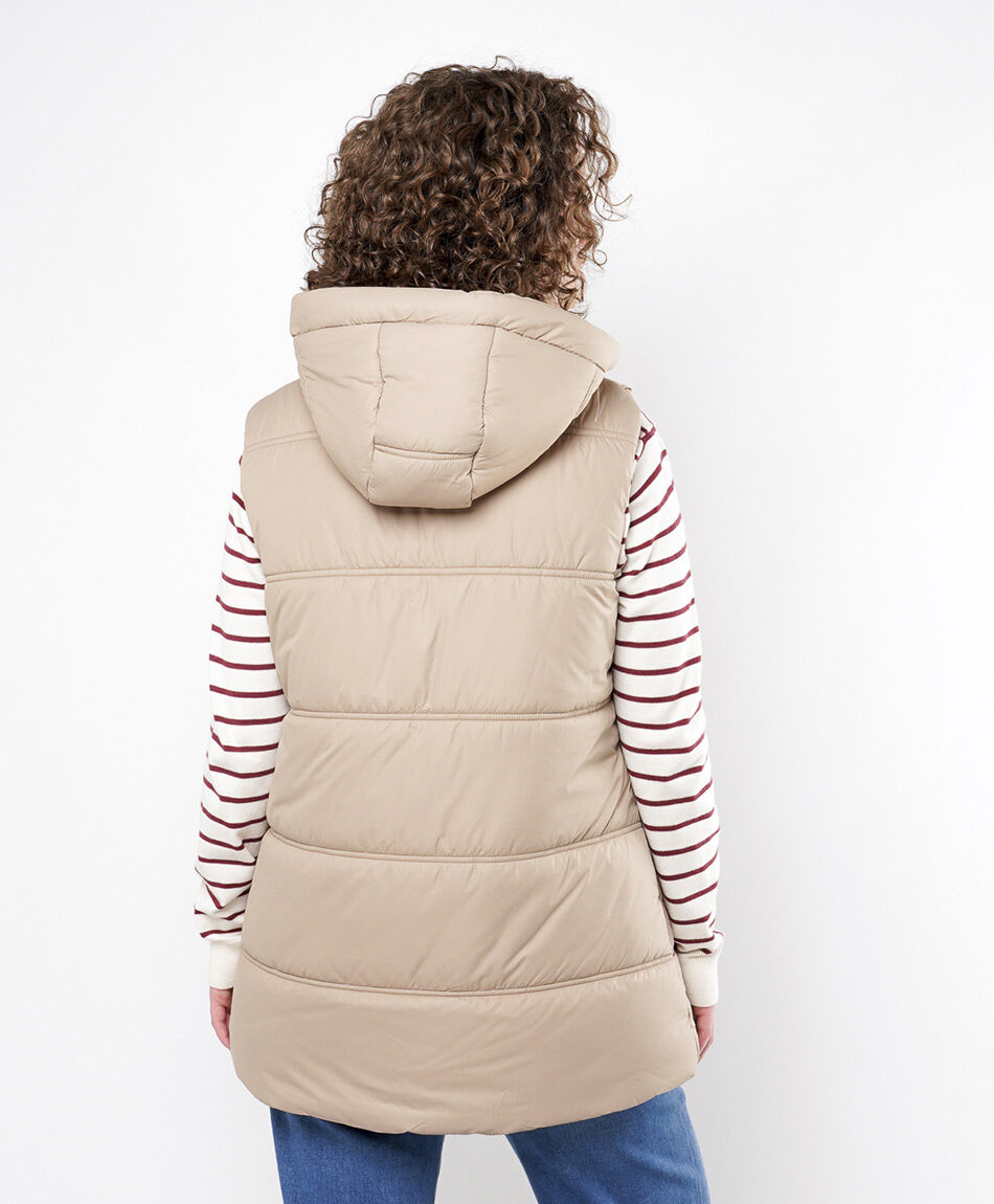 Parka mujer sin mangas capucha